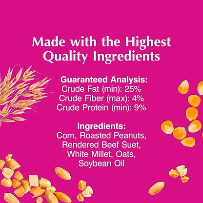 C&S High Energy Delight No Melt Suet Dough, Suet Cakes for Wild Birds Including Woodpeckers, Nuthatches, Chickadees and More, Pack of 8
