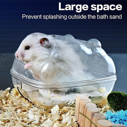 lazYYzal Hamster Bathtub,Hamster Bathroom,Small Animal Habitat Décor,Sand Bath Container Transparent Beds,Hamster Bed,Ice Bathtub,Sleep Pad Nest,Sand Bath Box for Cage Accessories（M）