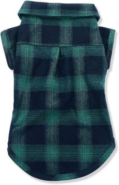 Dog Shirt,Koneseve Pet Plaid Polo Clothes Shirt T-Shirt, Sweater Bottoming Shirt ,Cat Puppy Grid Adorable Wearing Stylish Cozy Halloween,Christmas Costumes {Green;XS/Extra Small}