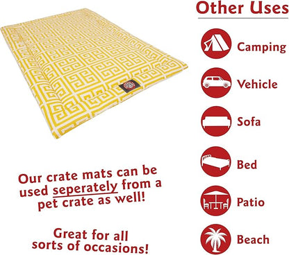 36" Towers Citrus Yellow Crate Dog Bed Mat By Majestic Pet Products