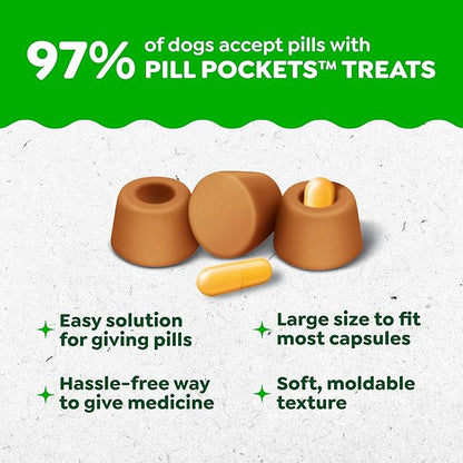 Greenies Pill Pockets for Dogs Large Size, Dog Treat Pouch for Capsule Medication, Cheese Flavor, 7.9 oz. Pouch