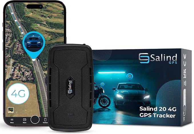 SALIND 4G GPS Tracker for Vehicles, Heavy-Duty Tracking Device for Cars | Up to 180 Days Battery - Real-Time Tracking - Anti-Theft GPS Device with Strong Magnet - Geofence - Subscription Required