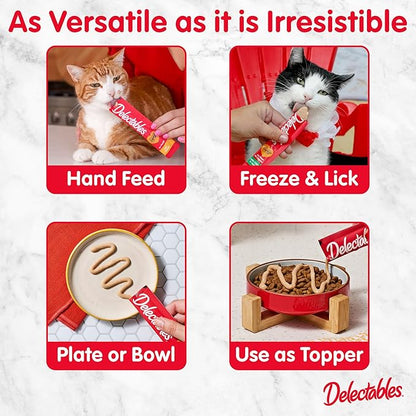 Delectables Squeeze Up Senior 10+ Variety Pack, Creamy Squeezable Puree, Lickable Wet Cat Treats, Grain-Free, No Added Fillers, 0.5 Ounces Tube, 20 Tubes Total