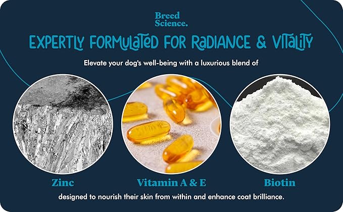 Skin and Coat Supplement Powder for Small Dogs- Anti Allergy Treatment and Itching Relief- with Vitamins A, E and Biotin - Care Products and Shedding Control Supplements for Itchy Pets