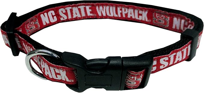 Pets First Collegiate PET Collar NEW VERSION North Carolina State Wolfpack Dog Collar, Size Large. Best Sports Team Color for Dogs & Cats. A Shiny & Colorful Dog & Cat Collar Licensed by The NCAA