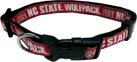 Pets First Collegiate PET Collar NEW VERSION North Carolina State Wolfpack Dog Collar, Size Large. Best Sports Team Color for Dogs & Cats. A Shiny & Colorful Dog & Cat Collar Licensed by The NCAA