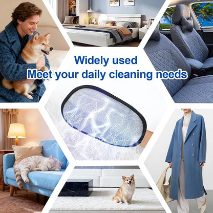 Pet Hair Removal Glove with Wrist Strap for Home & Car, Reusable & Washable Electrostatic 5-Finger Magic Brush Fur & Lint Remover for Laundry,Couch, Carpet, Furniture, Bedding (1-Pack)