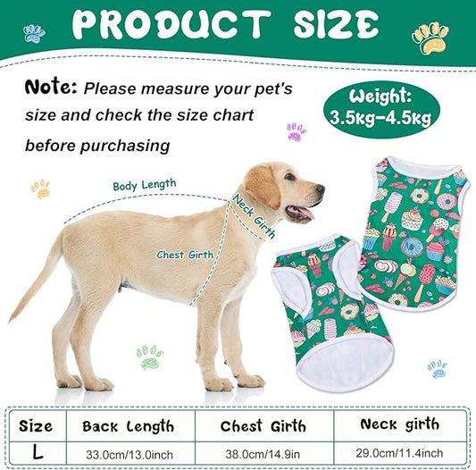 Saintrygo 10 Pcs Lovely Puppy Shirts Print Dog Clothes Breathable Summer Pet Cartoon Dog Shirt Clothes Sweatshirt for Puppy Cartoon Shirt Sweatshirt to Cat(Large)