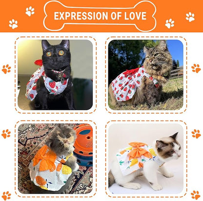 TAPBULL Dog Dresses, Fashionable Pet Dog Clothes, Cute Cat Birthday Dress Outfit (Orange/Red/Yellow/Blue/Pink 5-Pack), Small