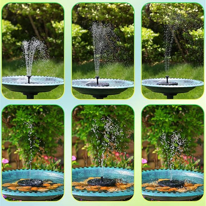 AMZtime Solar Fountain, 2026 Upgraded Solar Water Fountains with 6 Nozzles, Free Standing Floating Solar Powered Water Fountain Pump for Bird Bath, Garden, Pool, Pond and Outdoor