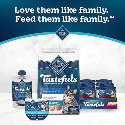 Blue Buffalo Tastefuls Flaked Wet Cat Food, Made with Natural Ingredients, Fish and Shrimp Entrée in Gravy, 5.5-oz Cans (24 Count)