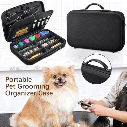 Yueieoun Barber Clippers Case for Travel, 17-inch X-Large Hair Cutting Supplies Bag for Groomer, Trimmer Razor Storage Case for Men, Pet Grooming Kits Organizer for Ufree/for Wahl/for Andis - Black