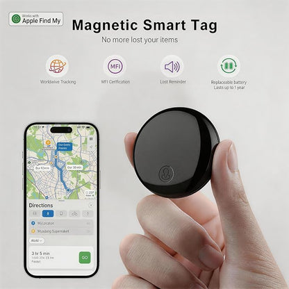 GPS Tracker for Dogs & Cats, No Monthly Fee, No SIM Card, Real-Time Positioning & Smart Anti-Lost Alerts,Mini Waterproof Drop-Proof Pet Tracker,Long Battery Life,for iOS Find My【Apple MFi Certified】 ﻿