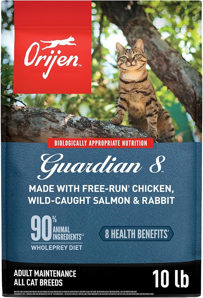 ORIJEN Guardian 8 Grain Free High Protein Premium Dry Cat Food 10lb Bag