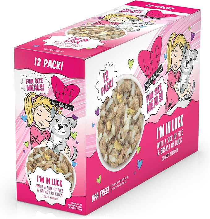 Weruva Best Fido Friend Fun Size Meals for Dogs, Im in Luck, 2.75oz Cup, Pack of 12