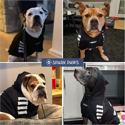 Spark Paws Dog Hoodie – Premium Dog Sweater for Small, Medium, and Large Dogs | Warm Outfits for French Bulldogs, Pitbull, Puppy, Winter Jacket Alternative - Woof - M