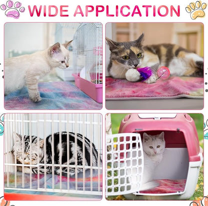 Reginary 4 Pcs Waterproof Guinea Pig Blankets Washable Small Animal Fleece Bedding Guinea Pig Cage Liners Reusable Training Pads Pet Pee Pad Sleep Mat for Hamster(Tie Dye Pattern,24 x 16 Inch)