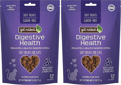 Get Naked 1 Pouch Furball Relief Soft Treats for Cats, 2.5 Oz (Pack of 2)