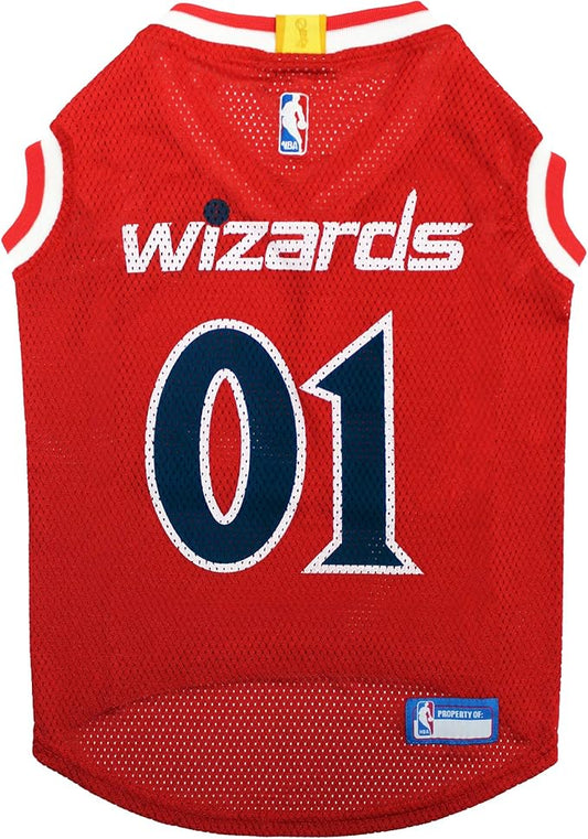 Pets First NBA WASHINGTON WIZARDS DOG Jersey, Medium - Tank Top Basketball Pet Jersey