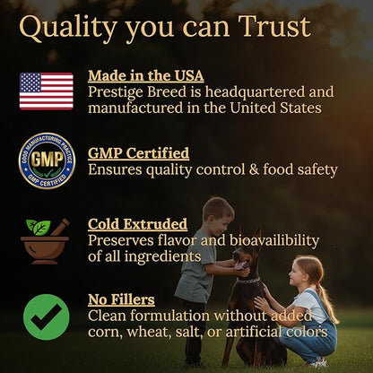 Multivitamins, Balanced Nutrition for Your Doberman Pinscher, 90 Count, Made in The USA with Real Bacon