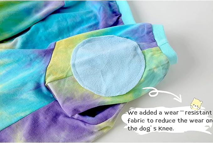 Blue Tie Dye Dog Clothes for Medium Dogs Breathable Cotton Dog Shirt Dog Pajamas Big Dogs Boy Girl Medium