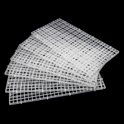 ALEGI 24 Pcs Aquarium Fish Tank Divider Plastic Egg Crate Aquarium Filter Bottom Tray Grid Isolation Board Partition Net Pane Separator (S 24pcs)