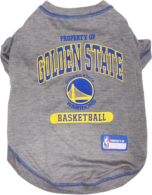 Pets First NBA Licensed Hoodies & T-shirt for Dogs & Cats, Golden State Warriors, Medium