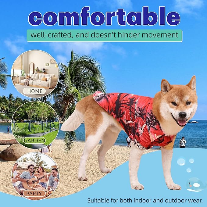 Dog Shirts Hawaii Dog Clothes for Small Medium Large Dogs Owner and Pet Shirts are Sold Separately