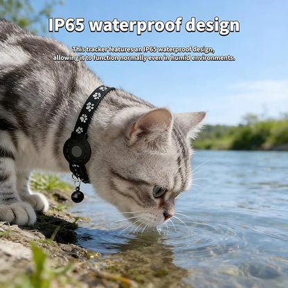 Cat Collar (iOS Only) - Pet Tracker Compatible with Apple Find My, Waterproof Smart Tag, No Monthly Fee. Advanced Safety Solution for Small & Large Cats.