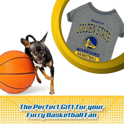 Pets First NBA Licensed Hoodies & T-shirt for Dogs & Cats, Golden State Warriors, Small
