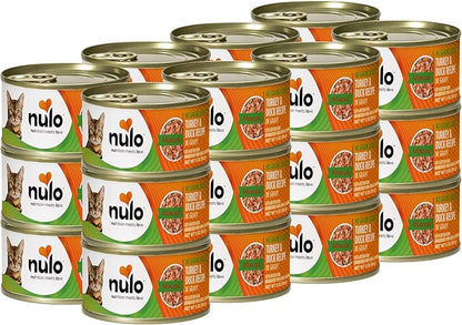 Nulo Canned Wet Cat Food - Minced Turkey & Duck Recipe in Gravy, High Protein Grain-Free Cat Food for Indoor & Outdoor Kittens and Adults, 3oz Cans (24 Pack)
