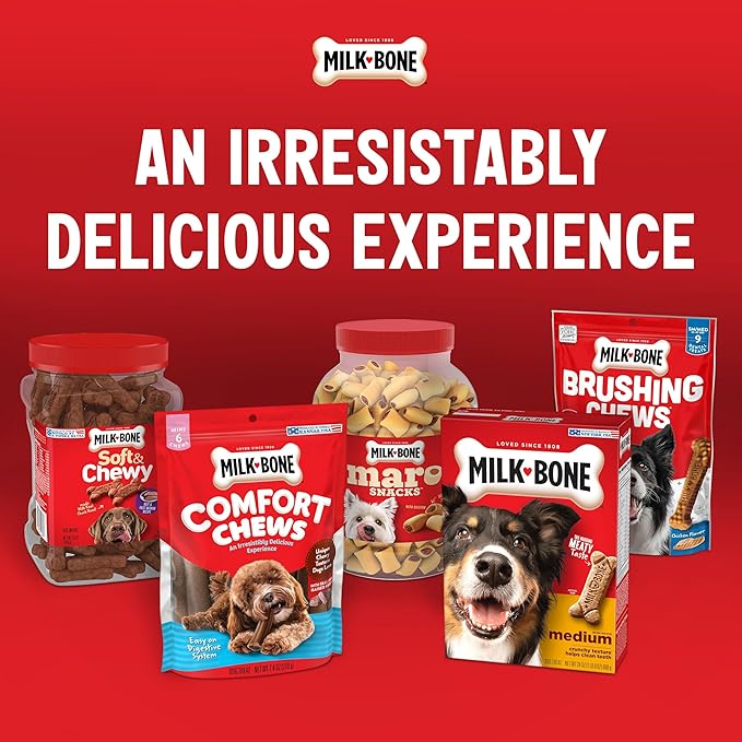 Milk-Bone Peanut Buttery Bites Soft Dog Treats with Jif Peanut Butter, 11.8-Oz. Bag