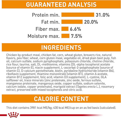 Royal Canin Feline Care Nutrition Hair & Skin Care Adult Dry Cat Food, 3 lb Bag