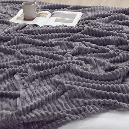 Nestl Purple Throw Blanket for Couch - Cozy Warm Fuzzy Blankets for Women, Set of 2 Small Fleece Throws for Girls - Dusty Purple, 50 x 60 Inches