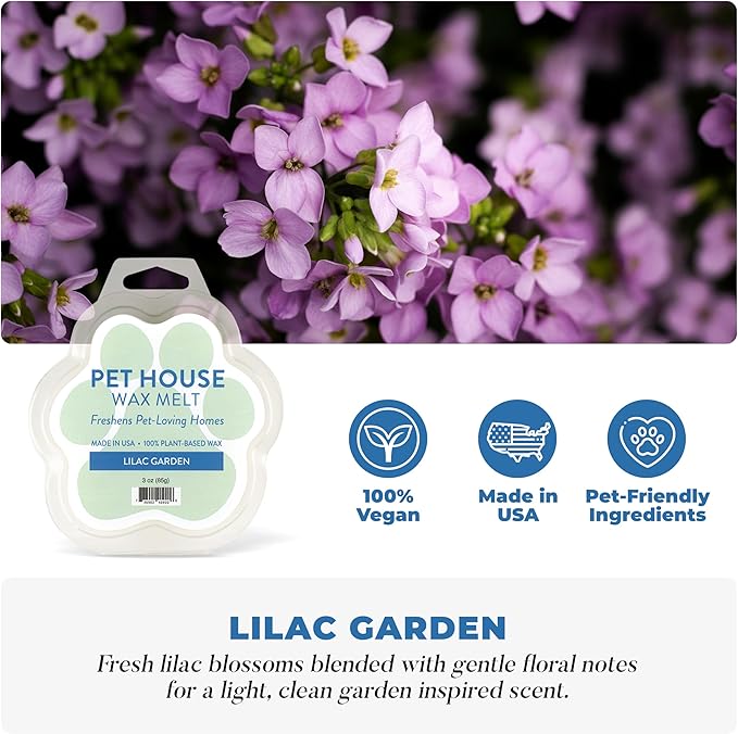 Pet House Lilac Garden Summer Scented Wax Melts - Long-Lasting Plant Based/Soy Wax Melts for Pet Odor Pack of 2