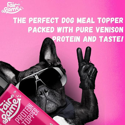 Fair Game Protein Dust Dog Food Topper, Free Range African Venison, High Protein 30%, Hormone Free, Air-Dried (5oz)