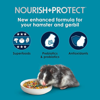 Kaytee Forti-Diet Pro Health Nourish+Protect Hamster and Gerbil Food, Comprehensive Nutrition Backed by Science, Digestive Health, Immune Support, 3 Pounds