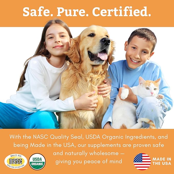 Wholistic Pet Organics Feline Complete Organic Pumpkin - 8 Oz - Multivitamin & Probiotic Powder for Cats - Natural Cat Food & Digestive Support - 75 Scoops