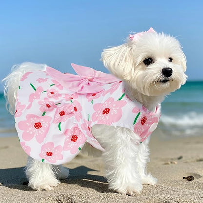 choyaxo Floral Dog Dress Cute Dog Skirt Pet Dress Summer Pet Clothes for Puppy Small Cats