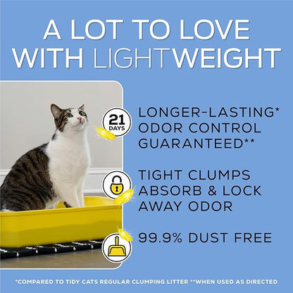 Purina Tidy Cats LightWeight Instant Action, Odor control, Multi-Cat, Clumping, 99.9 Percent Dust Free Cat Litter - 17 lb. Box