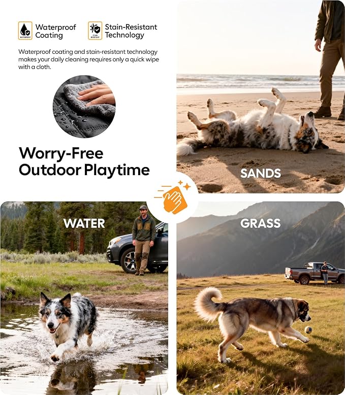Wigoo Dog Car Seat Cover for Back Seat, 450lb Hardbottom Dog Hammock,Waterproof & Anti-Scratch Backseat Protector for 1-4 Large/Medium Dogs, Seat Extender for SUV Medium Truck, Size-L, Black+Orange