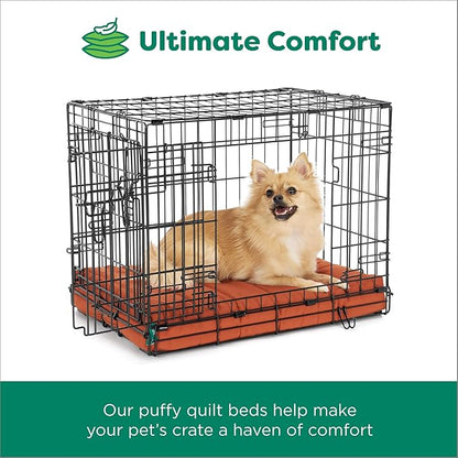 Furhaven Orthopedic Dog Bed – Puffy Quilted Foam Mattress with Removable Washable Cover, Soft & Supportive for Kennels & Crates - X-Large, Rust