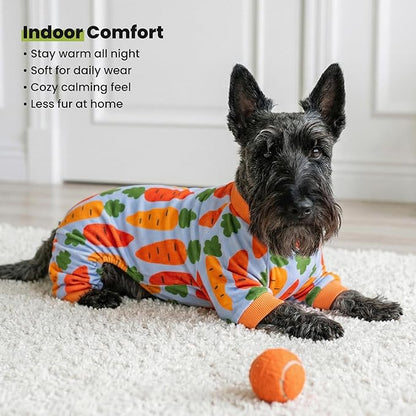 Fitwarm Carrot Dog Flecce Pajamas, Funny Easter Outfit for Small Dogs Boy Girl, Cute Pet Clothes, Blue, Orange, Red, Green, Small