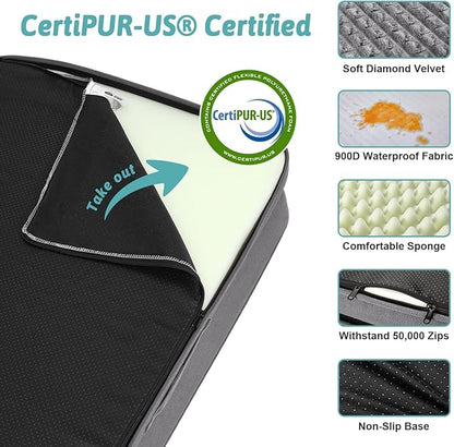 COZY KISS Orthopedic Dog Beds for Large Sized Dog, XL Bolster Pet Couch with Waterproof Lining, Egg Crate Foam Sofa for Pets Up to 100 lbs, U-Shaped, 42x30x7.5 inch, Grey