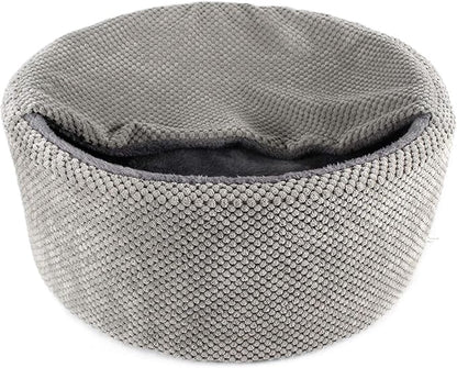 Winsterch Large Cat Bed - Soft, Enclosed & Washable cat Cave Bed for Indoor/Outdoor Cats & Kittens with Anti-Slip Bottom,Calming, Covered Cave Bed (Gray,17.8 x 17.8 x 7.84 in)