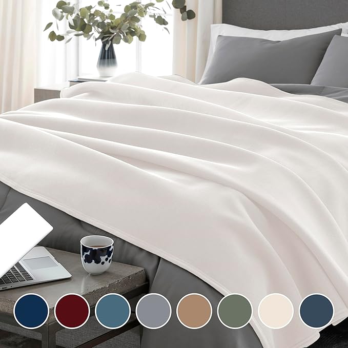 Vellux Original Twin Blanket - Soft Nylon Insulated Blanket for Bed Couch - Lightweight Machine Washable All Season - Pet Friendly Durable Wont Pill or Lint – 66x90 – Ivory
