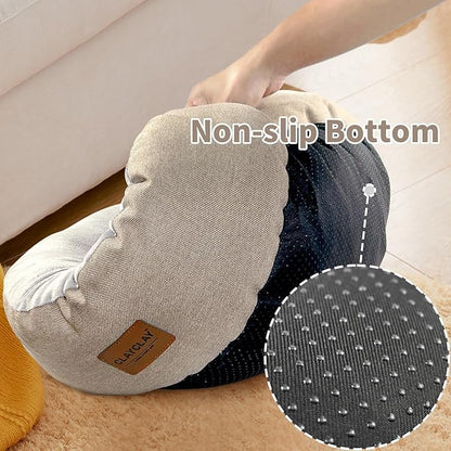 CLAYCLAY Cozy Round Cat Bed – Soft, Comfortable Cushion for Cats & Kittens – Non-Slip, Machine Washable, Plush Sleep Bed for Cats, Ideal for Resting & Napping up to 20lbs