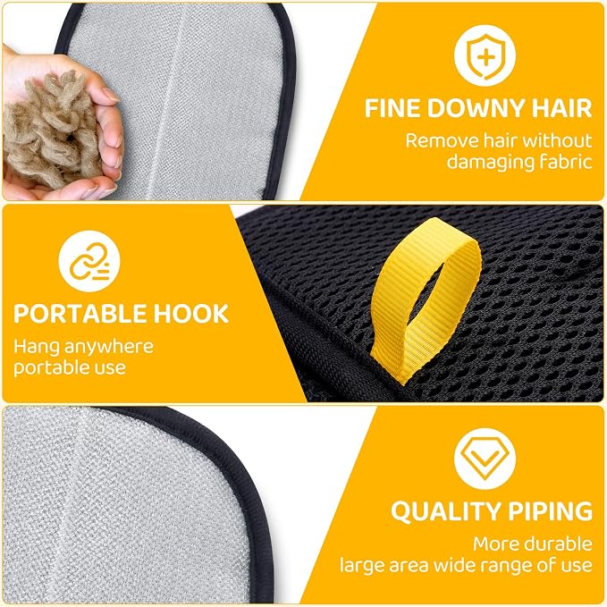 Pet Hair Removal Glove for Dogs & Cats - Upgraded Reusable Electrostatic Pet Hair Glove, Gentle Grooming Mitt, Pet Hair Remover Tool for Laundry, Couch, Carpet & Car Seat,2 Pack