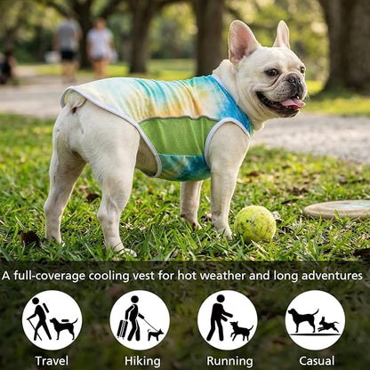 UPF 50+ Sun Protection Dog T-Shirt, 2 Pack Lightweight Sleeveless Dog Vest for Small Medium Dogs Boy – Reflective Strips, Quick-Dry Pet Apparel, Sports Fan Shirt P23ST00508L