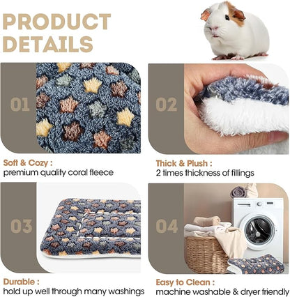 2 Pack Guinea Pig Bed - 10 x 13 Inch Guinea Pig Pee Pads Bedding - Washable and Thickness Upgrade (Dark Blue,M)